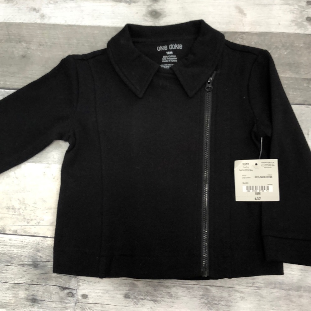 NWT Okie Dokie 18mo asymmetrical zip up